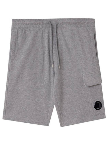 Men's Light Fleece Lens Wappen Cargo Shorts Grey - CP COMPANY - BALAAN 1