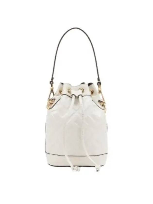 Mon Tresor FF Motif Leather Mini Bucket Bag White - FENDI - BALAAN 2