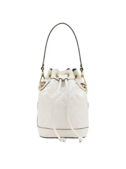 Mon Tresor FF Motif Leather Mini Bucket Bag White - FENDI - BALAAN 2