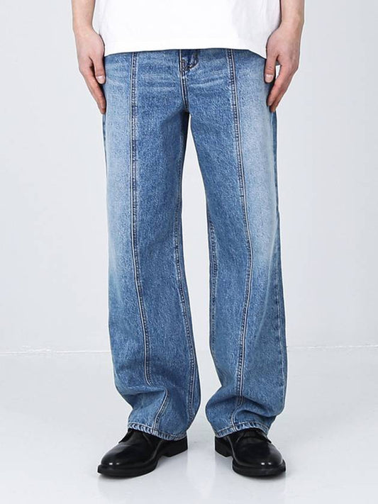 Wide fit front seam medium washed denim - KND - BALAAN 1