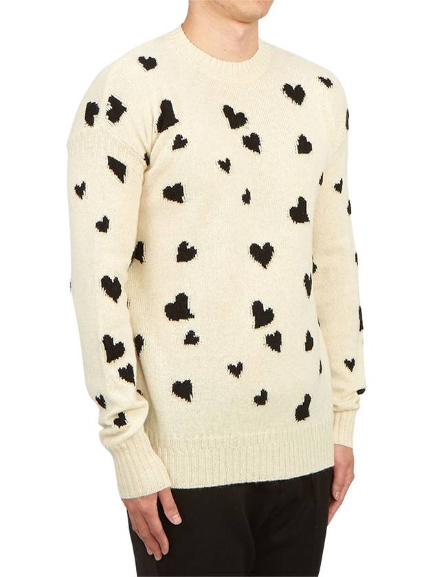 Men's Heart Motif Wool Knit Top Ivory - MARNI - BALAAN 4