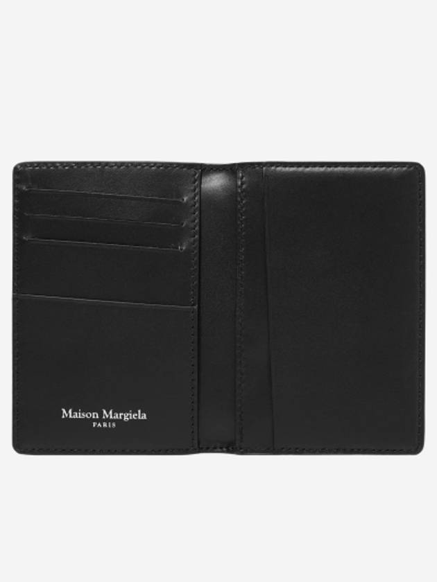 Stitched Bi-Fold Leather Card Wallet Black - MAISON MARGIELA - BALAAN 4