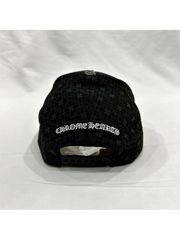 F Floral Shadow Cross Leather Patch Trucker Cap Hat - CHROME HEARTS - BALAAN 5