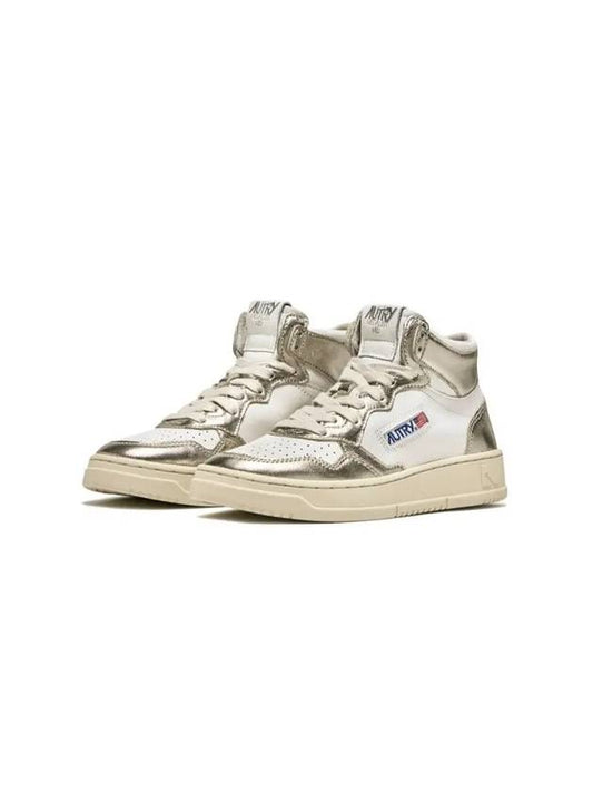 Medalist Leather High-Top Sneakers White Gold - AUTRY - BALAAN 2