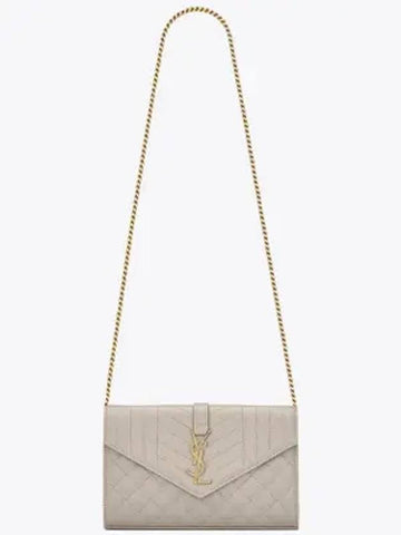 Cassandre Monogram Chain Cross Bag Beige - SAINT LAURENT - BALAAN 1