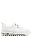 Vitello Calf Leather Clear Sole Tech Runner Sneakers White - THOM BROWNE - BALAAN 2