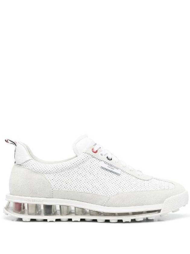 Vitello Calf Leather Clear Sole Tech Runner Sneakers White - THOM BROWNE - BALAAN 2