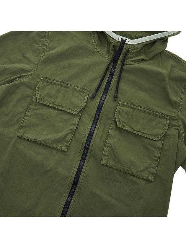 Wappen Patch Old Treatment Hooded Zip Up Olive Green - STONE ISLAND - BALAAN 8