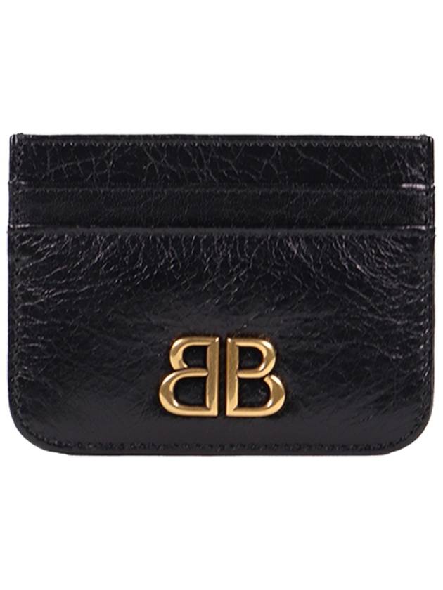 Embellished Logo Leather Card Wallet Black - BALENCIAGA - BALAAN 2