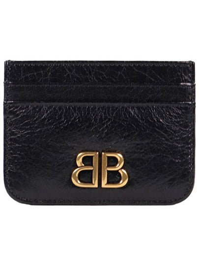 Embellished Logo Leather Card Wallet Black - BALENCIAGA - BALAAN 2