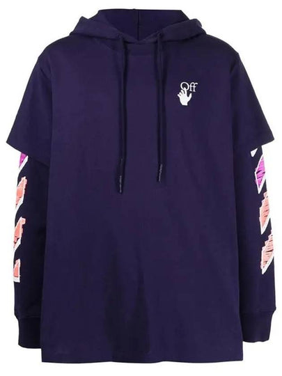 Marker Arrow Layered Hoodie Purple - OFF WHITE - BALAAN 2