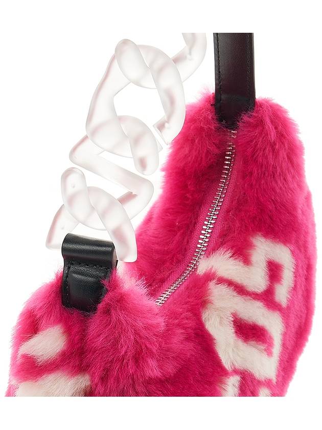 Women’s Fur Shoulder Bag Pink - GCDS - BALAAN 9