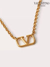 V logo signature metal necklace gold 4W2J0Q37 MET CS4 - VALENTINO - BALAAN 3