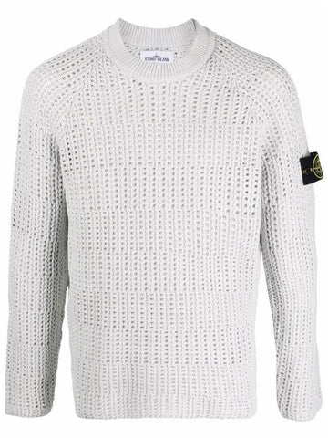 Wappen Patch Knit Top Off White - STONE ISLAND - BALAAN.