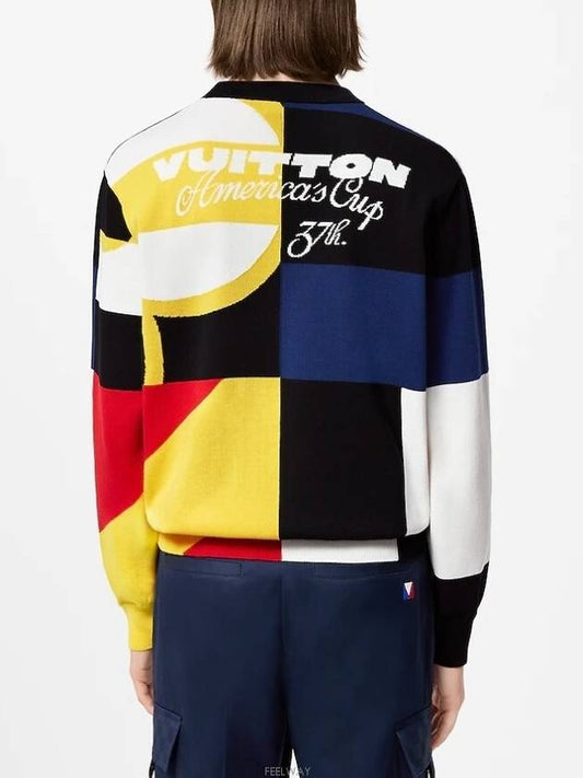 1AFVSP Jacquard Cotton Knit Crew Neck - LOUIS VUITTON - BALAAN 2