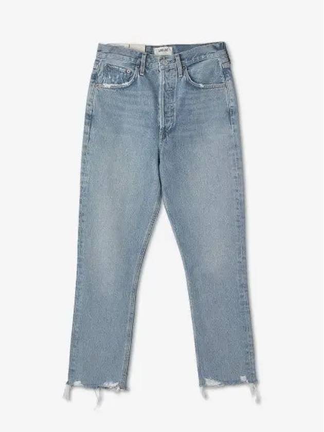 Riley Crop Denim Jeans Light Blue - AGOLDE - BALAAN 2