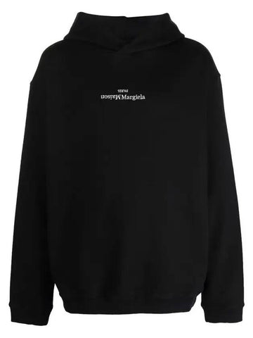 Riverse Embroidered Logo Hoodie Black - MAISON MARGIELA - BALAAN 1