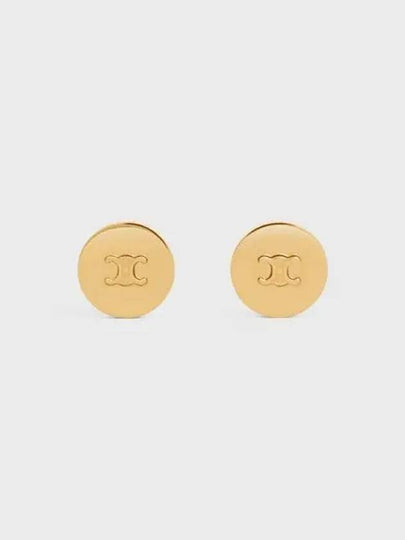 Triomphe Signet gold finish brass earrings CELT4E94GOLZZZZZ00 - CELINE - BALAAN 2