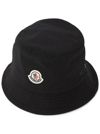 Logo Patch Canvas Bucket Hat Black - MONCLER - BALAAN 2