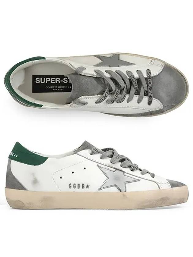 Superstar Green Heel Tab Leather Sneakers White - GOLDEN GOOSE - BALAAN 3