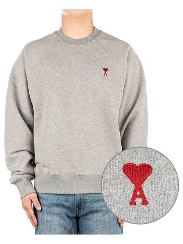 Small Heart Logo Sweatshirt Grey - AMI - BALAAN 2