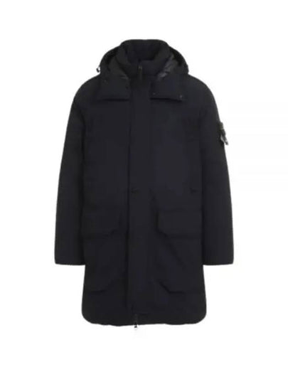 Polyester Micro Twill Long Down Parka Navy - STONE ISLAND - BALAAN 2