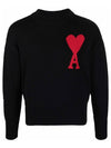 Big Heart Logo Knit Top Black - AMI - BALAAN 2