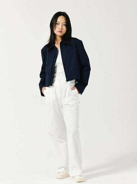 Minimal Short Zip Up Jacket NAVY - LE SOLEIL MATINEE - BALAAN 1