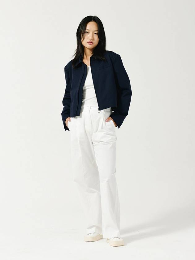 Minimal Short Zip Up Jacket NAVY - LE SOLEIL MATINEE - BALAAN 2