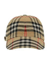 Check Cotton Ball Cap Beige - BURBERRY - BALAAN 3