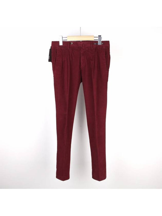 Double pleated corduroy pants burgundy PU17 0682 - PT01 - BALAAN 1