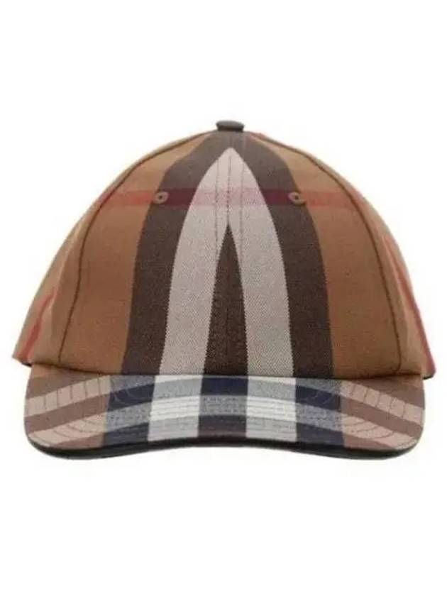 Logo Check Cotton Ball Cap Birch Brown - BURBERRY - BALAAN 2