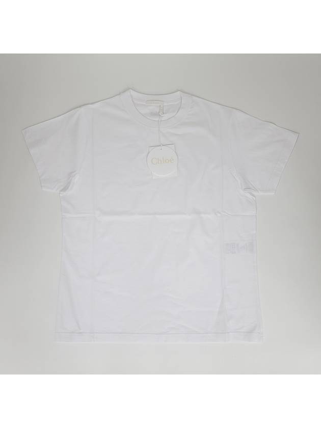 Embroidered Back Logo Cotton Short Sleeve T-Shirt White - CHLOE - BALAAN 2