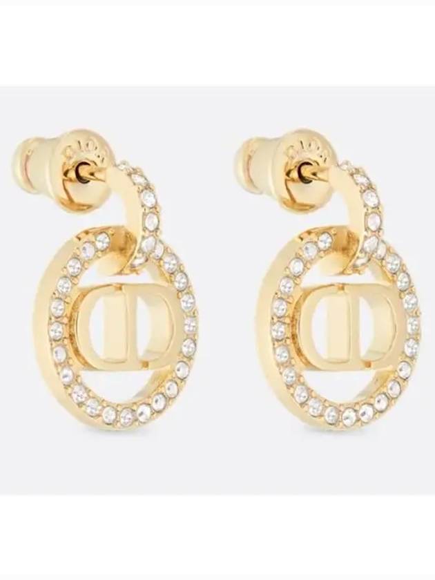 Petit CD Crystal Earrings Gold - DIOR - BALAAN 3