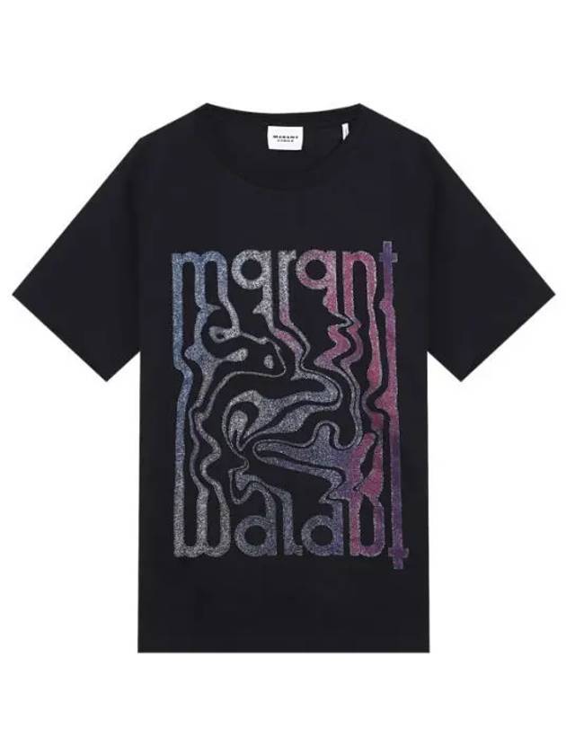 ENNA Glitter Logo Short Sleeve T-Shirt Black - ISABEL MARANT - BALAAN 1