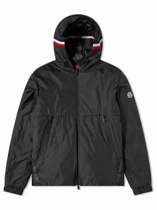 MELAMPYRE Arm Logo Patch Nylon Les re Hooded Down Jacket Black Men s 233360 - MONCLER - BALAAN 1