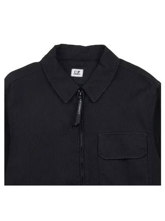 Nylon Double Weave Zipped Over Long Sleeve Shirt Black - CP COMPANY - BALAAN 5