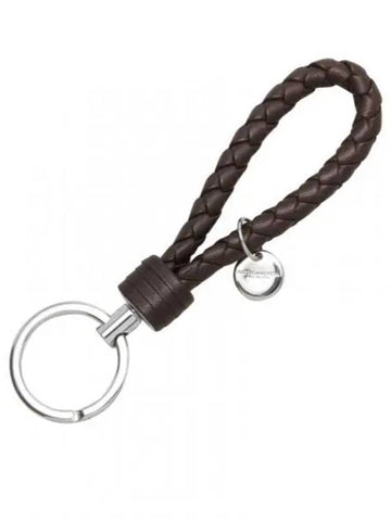 Intrecciato Leather Key Holder Brown - BOTTEGA VENETA - BALAAN 1