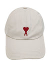 De Coeur Embroidered Logo Ball Cap Beige - AMI - BALAAN 2