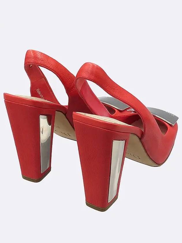 Red color silver logo slingback women s shoes - DIOR - BALAAN 5