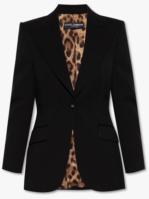 Women's Turlington Single Breasted Blazer Jacket Black - DOLCE&GABBANA - BALAAN 2