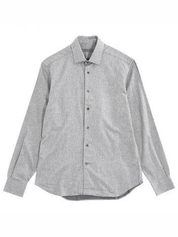 Gray Solid Cotton Casual Shirt C07CSRS02 271787 - CORNELIANI - BALAAN 1