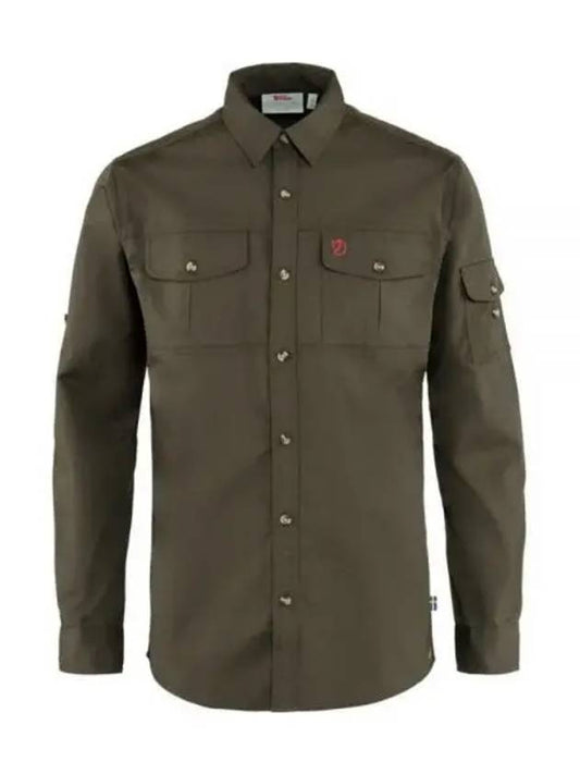 Men s SINGI Trekking Shirt Dark Olive 81838633 LS M - FJALL RAVEN - BALAAN 1