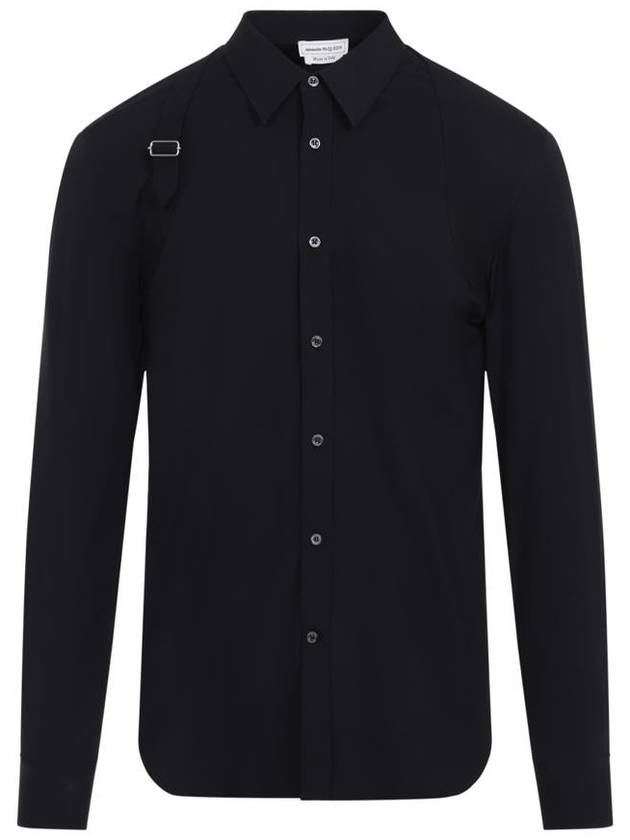 Men's Buckle Long Sleeve Shirt Black - ALEXANDER MCQUEEN - BALAAN 2