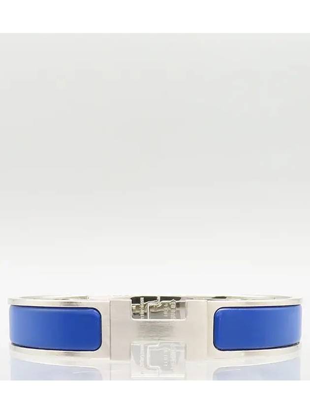 CLIC Click Ash silver blue color PM bangle bracelet - HERMES - BALAAN 2