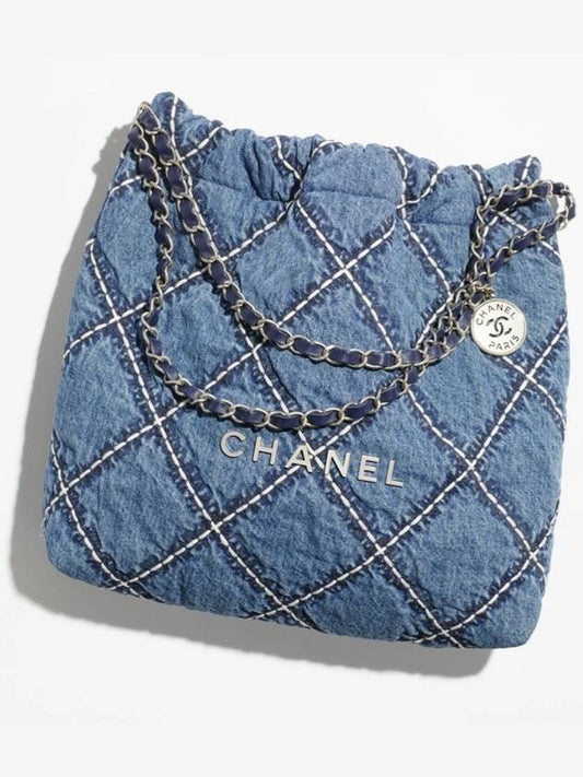 Denim chain 22 bag medium medium stitch AS3261 - CHANEL - BALAAN 2