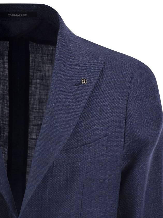 Linen and virgin wool two-button jacket - TAGLIATORE - BALAAN 4