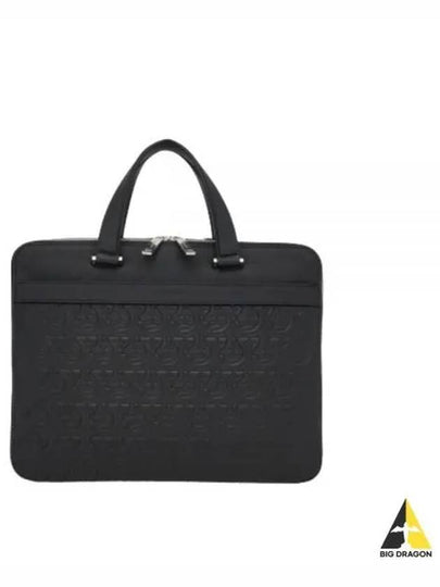 Gancini Embossed Brief Case Black - SALVATORE FERRAGAMO - BALAAN 2