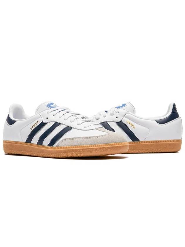 Samba OG Leather Low Top Sneakers Night Indigo White - ADIDAS - BALAAN 2