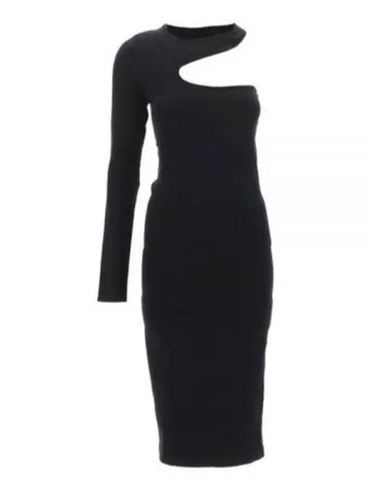 Women's Cut Out Midi Dress Black - HELMUT LANG - BALAAN 1